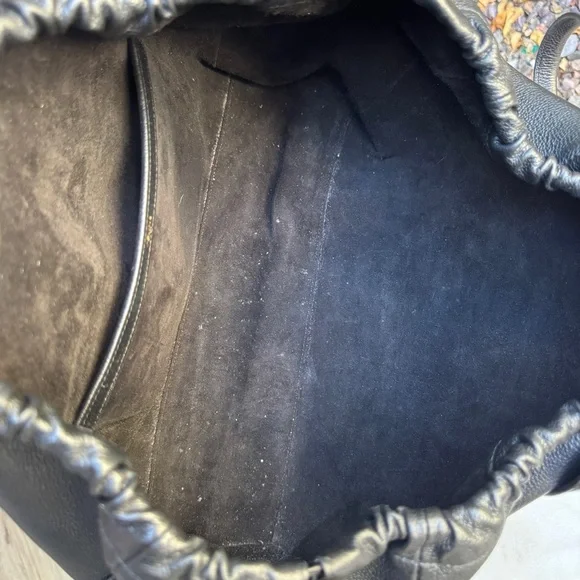 SOLD Celine Pebbled Calf Leather Cabas Drawstring Cuir Triomphe Tote - Picture 12 of 13